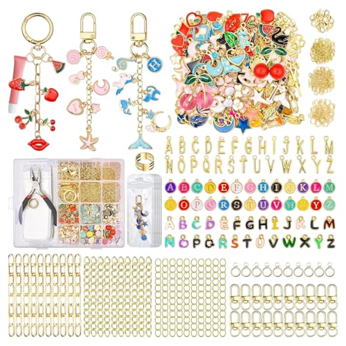 Porte-clés assortis en alliage pour travaux manuels et fournitures de bijoux uniques