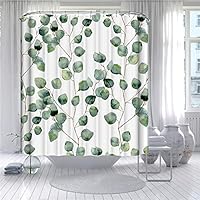 FANSU Rideau De Douche Lavable Résistant à L'eau Anti-moisissure, 3D Imprimé Polyester Rideaux De Salle De Bain Facile à Nettoyer Avec 12 Crochets Décor À Maison (Plantes Tropicales 6,120x180cm