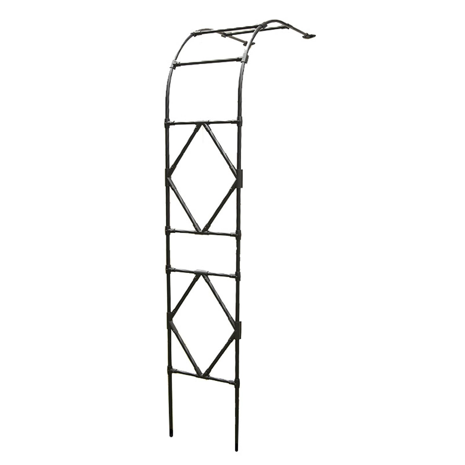 Tonnelle de jardin demi-arche de rose en métal pour sublimer la terrasse en été