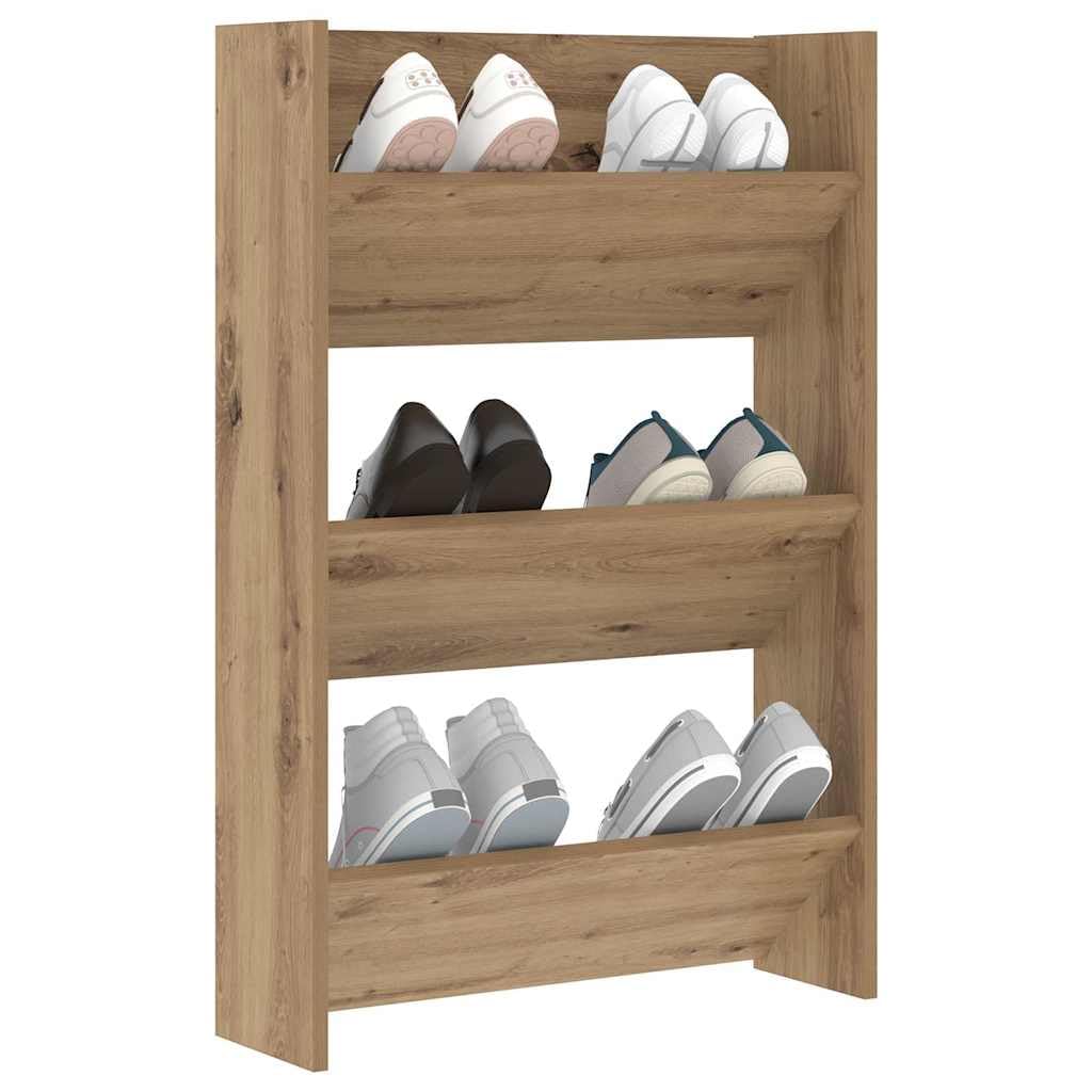 vidaXL Shoe Cabinet Artisan Oak 60 x 18 x 90 cm Engineered Wood, Hallway Shoe Cabinet, Modern Rectangular Storage, Organizing Unit for Footwear, Space Saving Wall Organizer, Compact Rack — image 1
