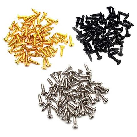 MAXCHEER 150Pack Guitar & Bass Pickguard Screws for Strat & Tele (Mixed Color 150 Pack) Cover