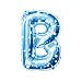 Produktbild Oblique Unique® Folien Luftballon alle Buchstaben Alphabet ABC Herz Stern in Blau mit weißen Sternen für Kinder Geburtstag JGA Baby Shower Party Deko Folienballon - wählbar (Buchstabe B)