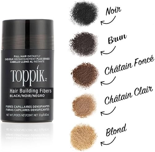 Toppik Hair Building Fibres Powder, Medium Brown, 27.5g Bottle - for A Thicker-looking Hairline, Crown and Beard, Instant Thinning Concealer for Men and Women ​ - 6