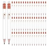 50 pcs bridal shower games pencils heart pencils Wedding Pencils Pre-Sharpened Half Pencil with Eraser Bridal Pencils 2 HB Half Pencils for wedding shower games, Golf,Classroom, School (white, love)