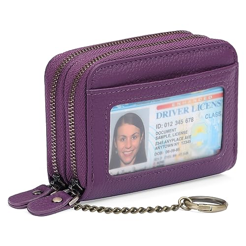 GOIACII Small Genuine Leather Wallet for Women, RFID Blocking Credit Card Holder Wallet