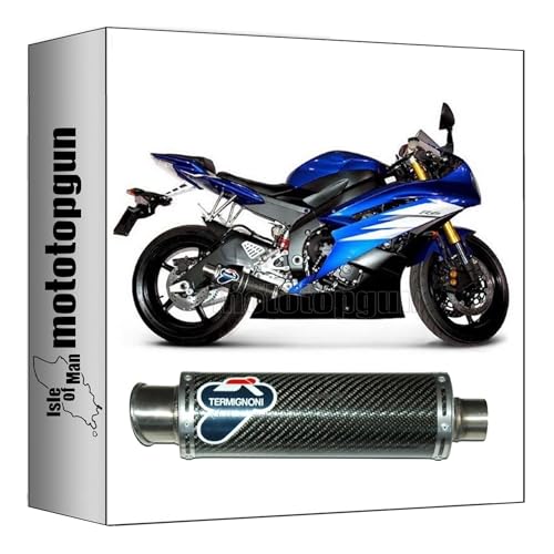 Termingoni pot echappement round carbon approuve compatible avec Yamaha R6 2006-2023