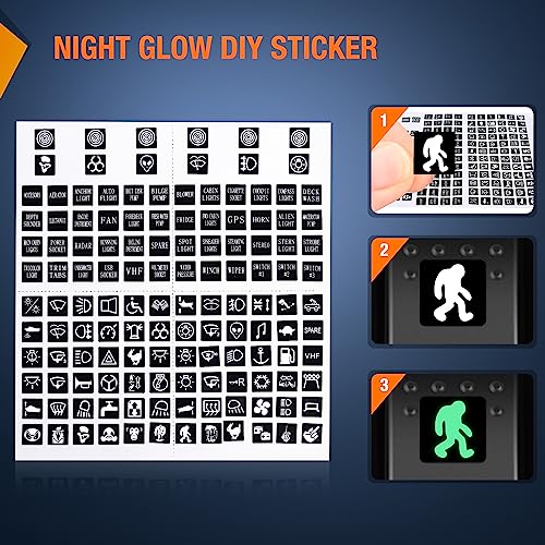 image for Nilight 3 Pack Rocker Switches with Night Glow DIY Stickers On Off Tog