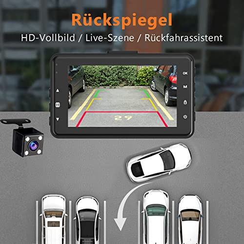 Eridax Dashcam für Auto Vorne und Hinten – Dualkamera FHD 1080P