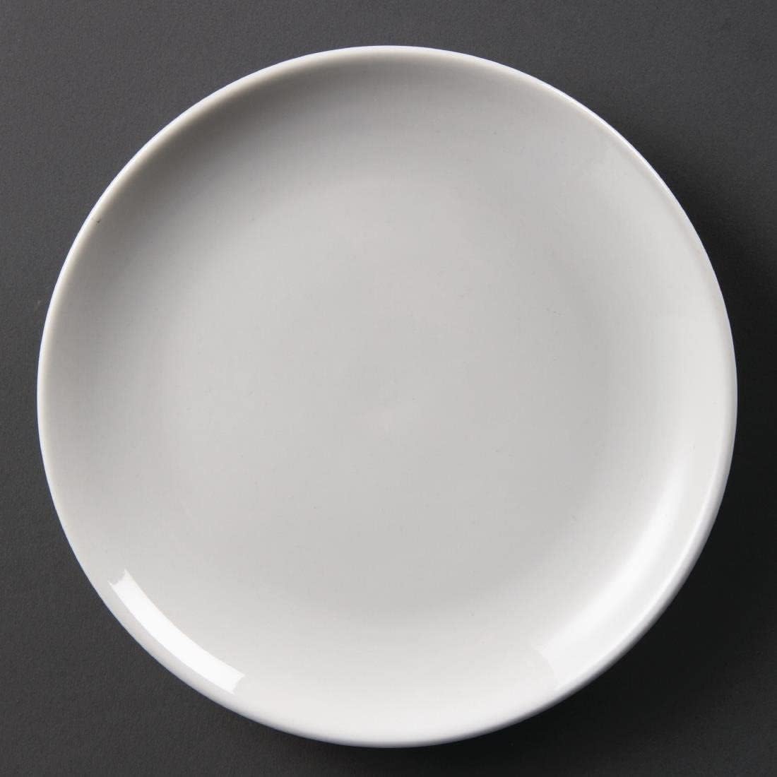 Olympia Whiteware Coupe Dessert Plates 200mm (12 Pack) - Porcelain Small Dining Plates Set, Oven, Dishwasher Safe U077