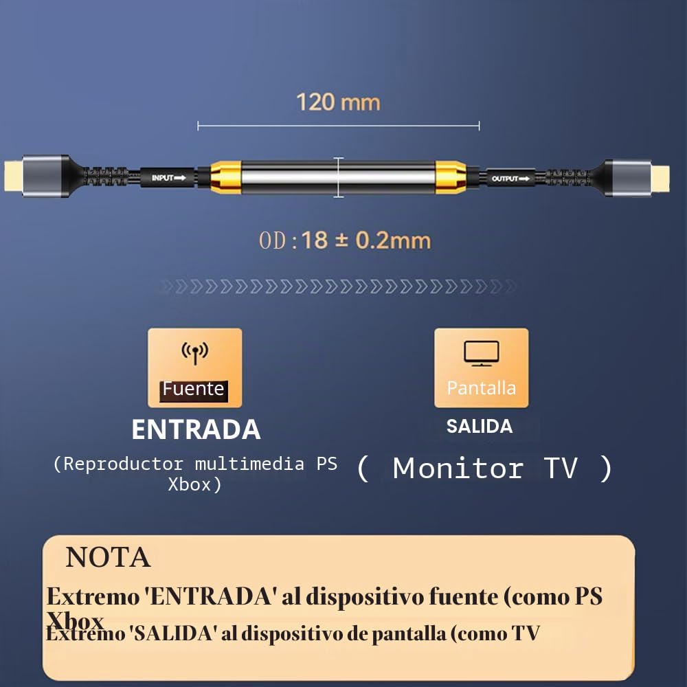 Soonsoonic Cable HDMI 4K 22 metros con Amplificador de Señal Incorporado | Cables HDMI 2.0 de alta velocidad & 4K@60Hz HDR ARC HDCP2.2 CEC Ethernet | para TV UHD,monitor,laptop,Xbox,PS4/PS5 etc.