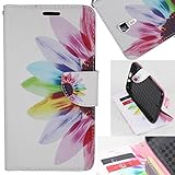 Studio 6.0 HD Case, SOGA PU Leather Magnetic Flip Design Wallet Case for BLU Studio 6.0 HD D650A - Colorful Sun flower [SWG208]