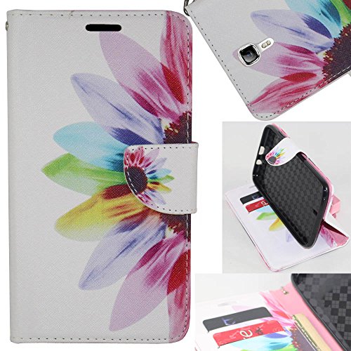 BLU Studio 6.0 HD Case, SOGA PU Leather Magnetic Flip Design Wallet Case for BLU Studio 6.0 HD D650 - Colorful Sun Flower