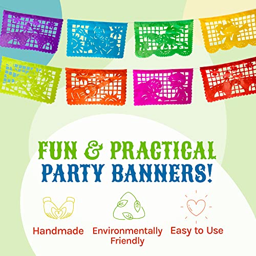 Texmex Fun Stuff Papel Picado Paper Mexican Banner Decorations With Coco Movie Scenes, Mexican Party Decorations, 30 Ft (15 Ft X 2) Set Of 2 Coco Themed Party Decorations, 13.5" X 17" Fiesta Flag #TOP4