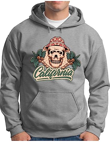 Sweat tête de mort OM3 esprit vintage américain gris