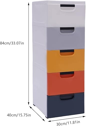 Miniatura 72 de Eapmic Cajones de plástico, armario de almacenamiento con 6 cajones, cajones de armario altos de pie, muebles de noche y mesa auxiliar para oficina,