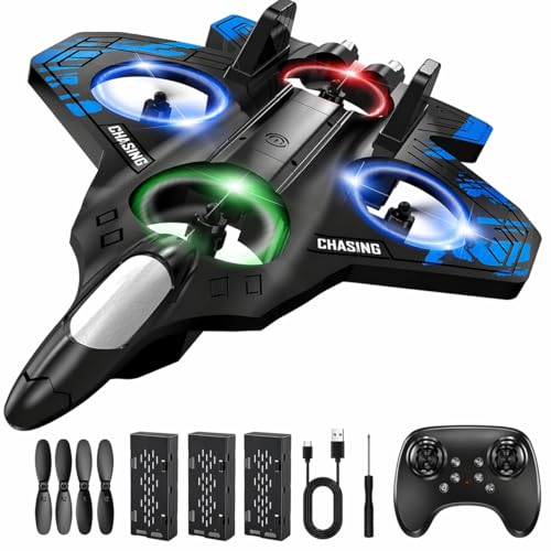 PRIMEX PRO Foam Remote Control Airplanes RC Plane for Kids Adults Beginners, RC Airplane Fighter Jet with Light, 360° Flip Fighter Jet Toys, Stunt Roll, Airplane Toy Gifts for Boys Ages 6-18
