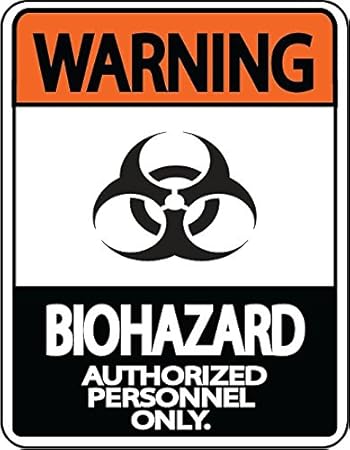 Graphical Warehouse Warning Biohazard Authorized Personnel Only Floor Sign-38