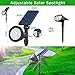 DBF Solar Outdoor Lights, Warm Light Adjustable Solar Spot Lights Outdoor, 2.5w Solar Panel and Bright, 2-in-1 Waterproof Solar Landscape Spotlights Decorative Lighting for Garden Yard Pool
