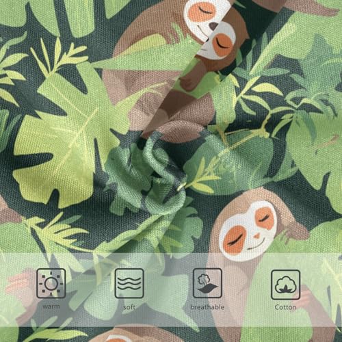 Wusikd Sloths Sleeping Girls' Underwear Cotton Leaves Girls Briefs Soft Toddler Underwear 2T3