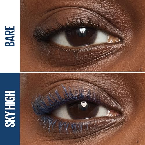 Image of Maybelline Lash Sensational Sky High Mascara Makeup, Volumizing, Lengthening, Defining, Curling, Multiplying, Buildable, Washable Formula, Navy Records, 1 Count