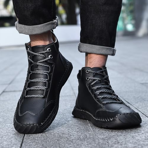 Sawbehind Men'S Comfortable Handmade Leather Boots, Sawbehind Men'S Boots Outdoor Wide Leather, Arch Support Ankle4