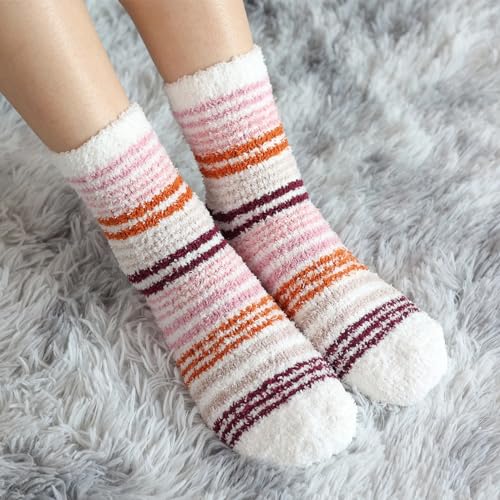 Image of Fuzzy Socks for Women Fluffy Cozy Slipper Socks Fall Halloween Socks Gifts | Soft Thick Plush Warm Socks, Christmas Winter Gifts for Ladies,Comfortable Indoor Home Socks, Sleep Slipper Socks