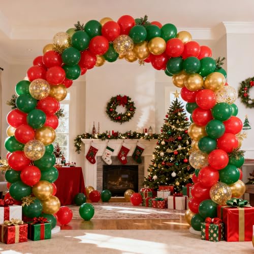 Image of RUBFAC 135pcs Dark Green Balloons Different Sizes 18 12 10 5 Inch for Garland Arch, Emerald Green Christmas Balloon for Safari Jungle Party Birthday Baby Shower Masquerade Party Wedding Decorations