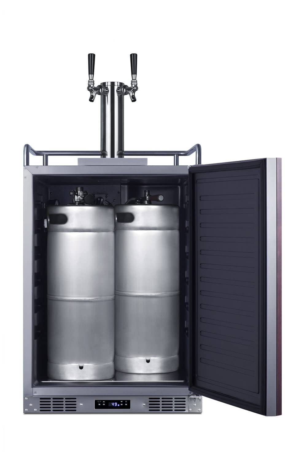 Summit Appliance Sbc682pnrwkdtwin Panel Ready 24" Wide Built-In Wine Kegerator, Panels Not Included, 5.6 Cu.Ft Capacity, Triple Tap System, Automatic Defrost, Digital Thermostat, Memory Ic Function on Fridge.com - View 3