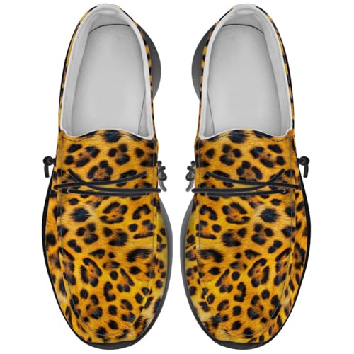 Quorax Women's Men's Leopard Print Loafers Slip-on Shoes Walking Shoes Gifts for Women Men