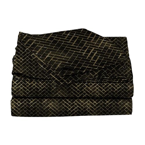 Image of Stoa Paris 300TC UltraSatin Printed Super King Bedsheet with 2 Pillow Covers for King & Double Beds, Gentle on Skin & Hair, Wrinkle & Fade Resistant, Home Decor, Starlit Night - Black (274cm x 274cm)