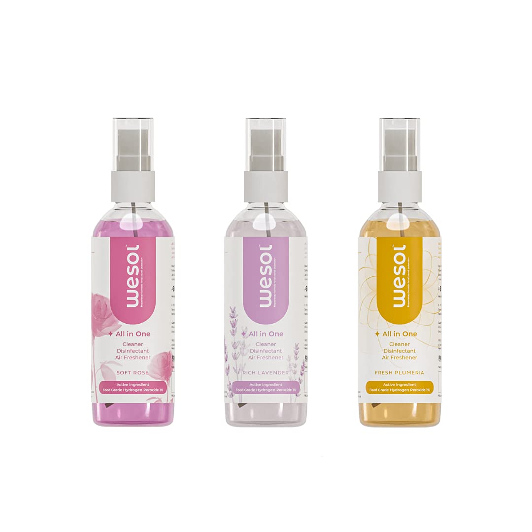 Wesol Odour and Urine Smell Remover Pet Area Disinfectant & Freshener (Food Grade) for Dog and Cat with (Fresh Plumeria, Soft Rose, Rich Lavender) (100ml) Pack of 3 (B09HMJRLQC) Amazon Price History, Amazon Price Tracker