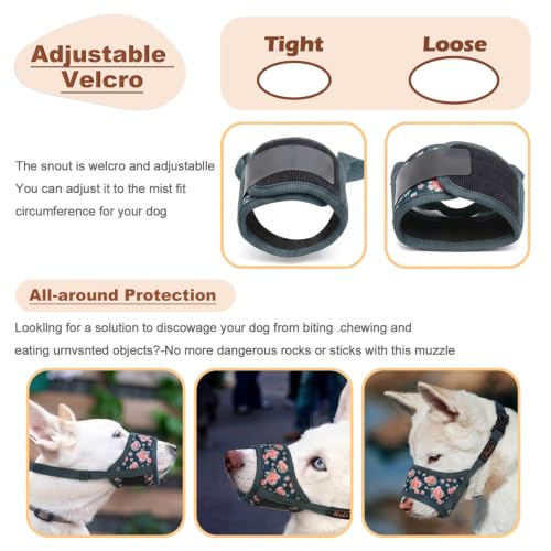 Image of HEELE Dog Muzzle for Small Dogs,Adjustable Loop with Soft Air Mesh Nylon