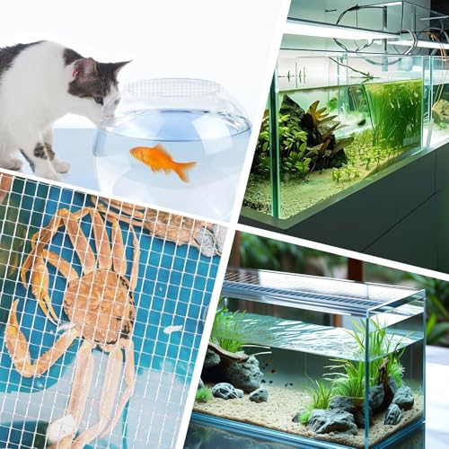Image of 6.5 x 3.3 ft Clear Mesh Netting Aquarium Mesh DIY Fish Tank Net Transparent Fish Tank Lid Aquarium Top Cover Replacement