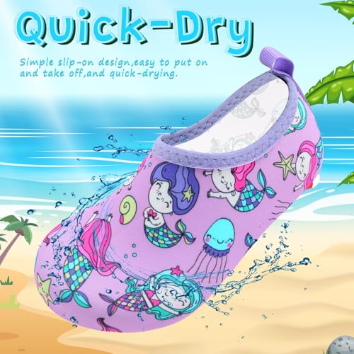 Image of VIFUUR Kids Water Shoes Girls Boys Quick Dry Aqua Socks for Beach Swim Outdoor Sports