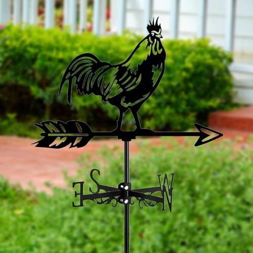 Indicateur de direction du vent en fer noir de 32 cm pour ferme - 7
