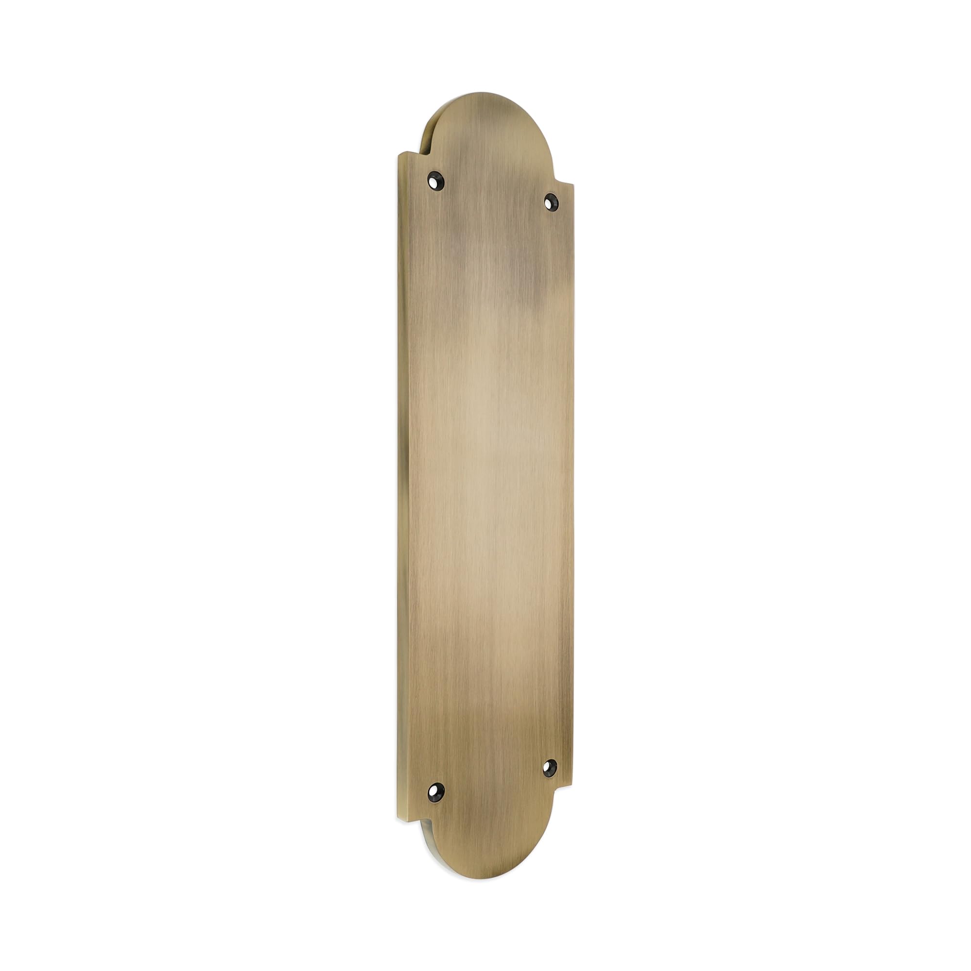 Infinity Decor 302mm x 72mm Victorian Style Solid Cast Brass Shaped Door Finger Push Plate 9 mm Thickness in Various Finishes (Antique)