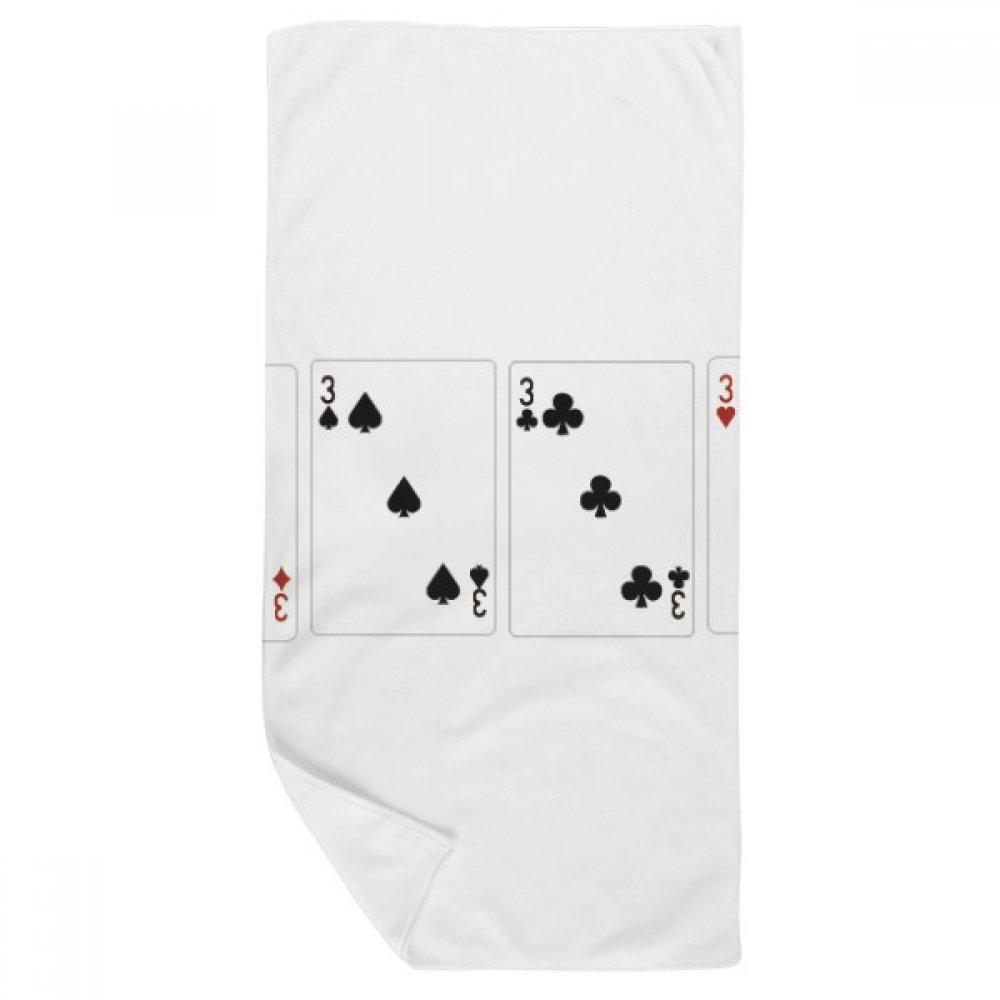 Gant de toilette serviette de bain doux anti-irritation 35x70cm multicolore cœur pique trèfle