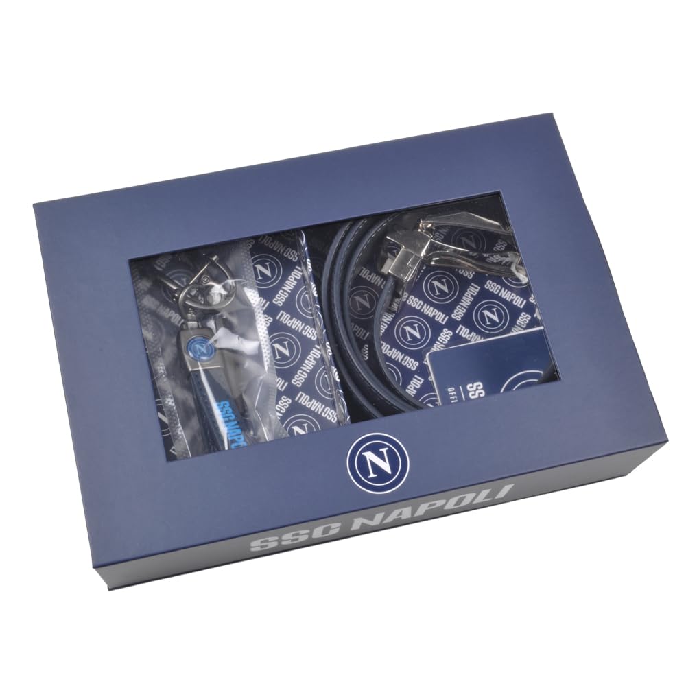Set Regalo Ssc Napoli Set Regalo Cintura E Portachiavi Unisex - Adulto (Pacco da 2)