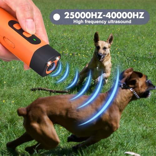 Rppiup Anti Bell Gerät Hunde, Antibell Ultraschall Gerät, Type-C Wiederaufladbar Schonendes Ultraschall Hundegebell mit 3 Einstellbaren Frequenzen LED-Taschenlampe für Kleine Mittel