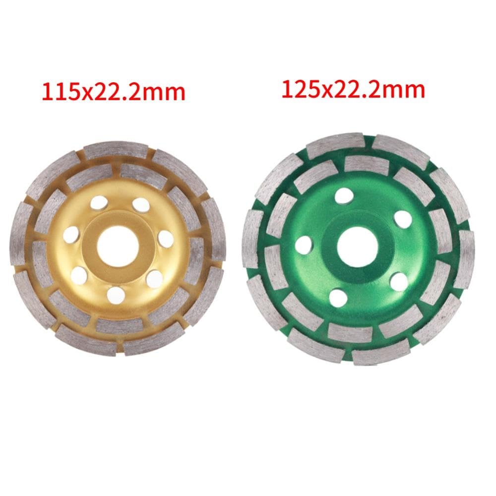Diamentowa tarcza garnkowa, diamentowa tarcza szlifierska 1 szt. 115 mm/125 mm diamentowa dwurzędowa tarcza garnkowa do betonu, muru, granitu i marmuru(115mm)