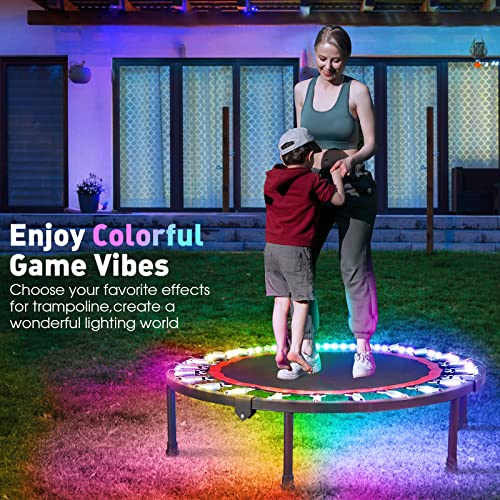 Lfsmvt Mini Trampoline Led Strip Lights, Rgbic Fitness Rebounder Lights With Bluetooth App & Remote Control, Music Sync, For 35-45 Inch Adults & Kids Trampolines, Usb Powered (Trampoline Not Include) #TOP5