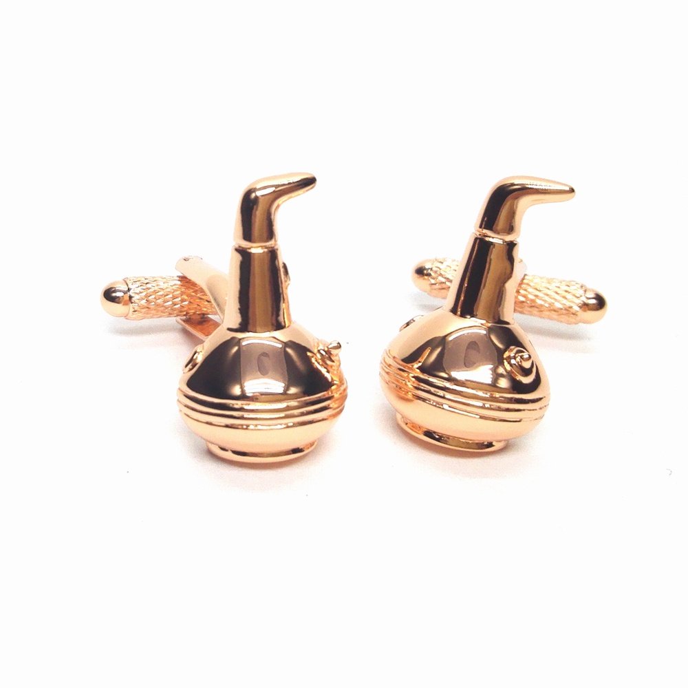 Onyx Art Whisky Still Set 3 Cufflinks Whiskey Single Malt Tumbler in Cufflink Gift Box CKS037
