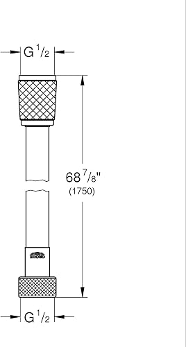 GROHE VitalioFlex Comfort TwistStop - Smooth Shower Hose 1.75 m, (Tensile Strength 50 kg, Pressure Resistance Up to 5 Bar, Heat Resistance 70°C, Universal Connection G 1/2'' x 1/2''), Chrome, 28745002 - 7