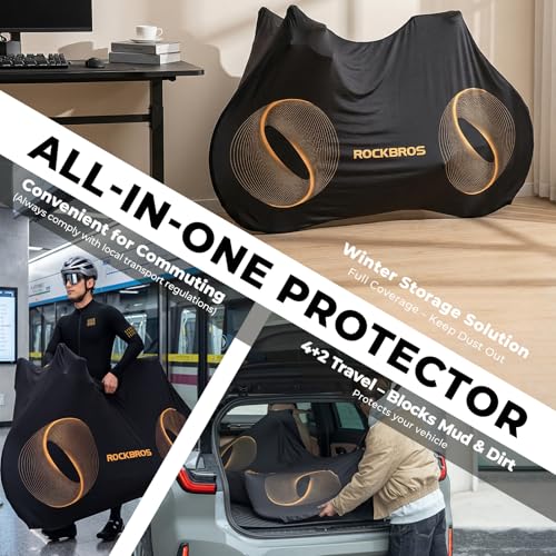 Funda para bicicleta ROCKBROS Indoor de alta elasticidad para rueda de bicicleta, protectora para uso exterior miniatura 5