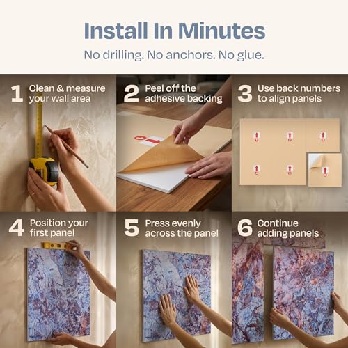 Image of XL Acoustic Wall Panels 6-Pack Decorative Acoustic Panels High Density Sound Absorbing Wall Art 70.86X47.24 Inches with Self-adhesive for Studio Home and Office - Sonic Orbit