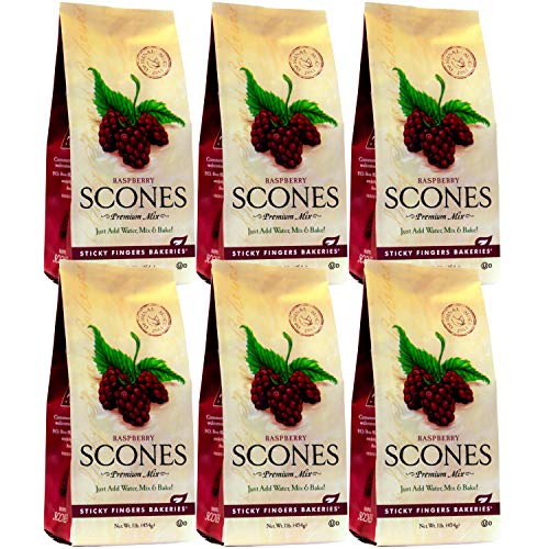 English Scone Mix with Raspberry by Sticky Fingers Bakeries – Easy to Make English Scones Fresh Baked, Makes 12 Scones (6pk)