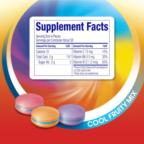 Image of Mentos Vitamin Hard Mints, Cool Fruity Mix, 150 Piece Bottle (4 Pack)