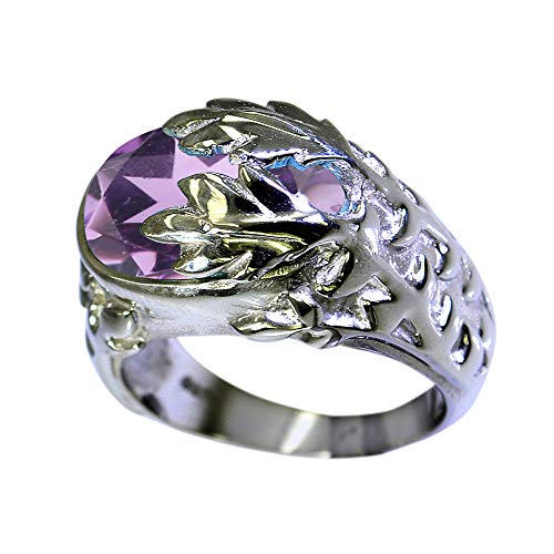 Bague Améthyste Violette Naturelle Ovale Argent Au Quotidien