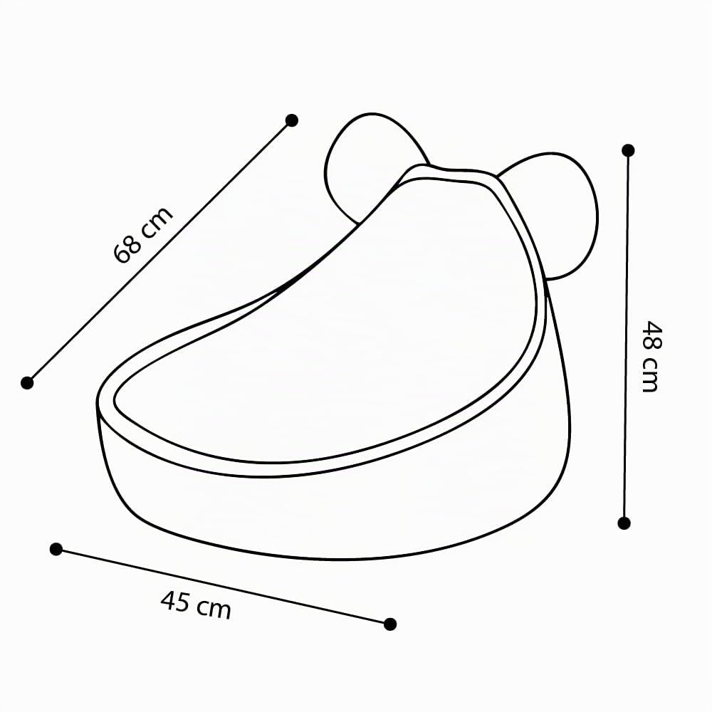 MISIOO Puf Infantil – Big Bag Bean Bag – Lavable Construcción Estable y Suave – Material de Pana – 68 x 45 cm