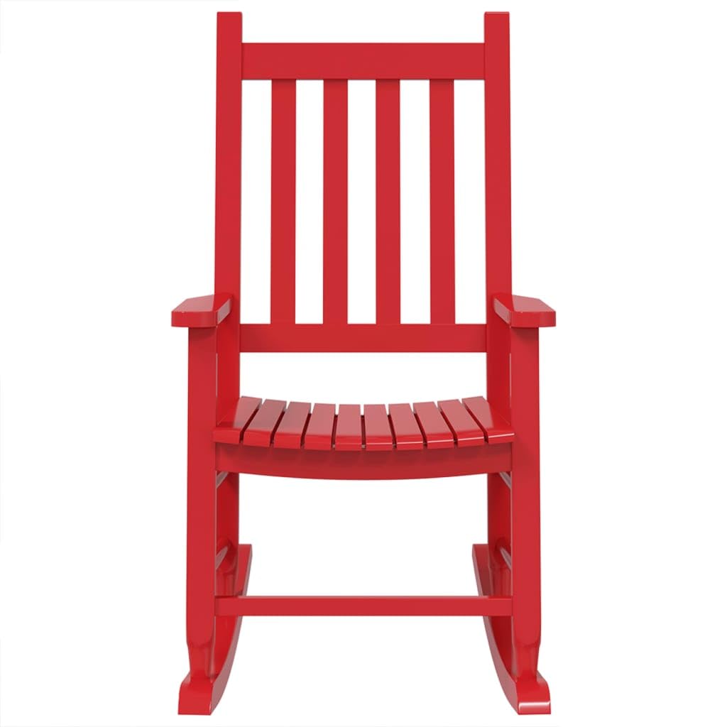 vidaXL Mecedora para niños Madera Maciza de álamo roja, Mecedora de Exterior, Mecedora de jardín, Mecedora de Madera pequeña, Mecedora de Madera